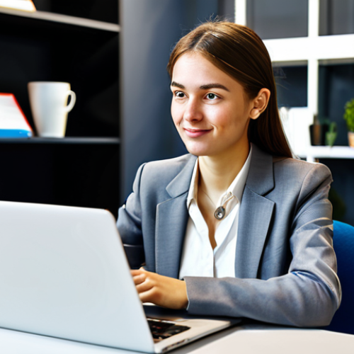 Career Exploration & Learning**

"A young professional woman, fully clothed in business casual attire, sitting at a brightly lit desk in a modern co-working space, studying online courses on a laptop.  Books and a cup of coffee are visible.  Safe for work, appropriate content, professional, modest, perfect anatomy, correct proportions, well-formed hands, proper finger count, natural pose, digital illustration, learning environment, fully clothed."

**