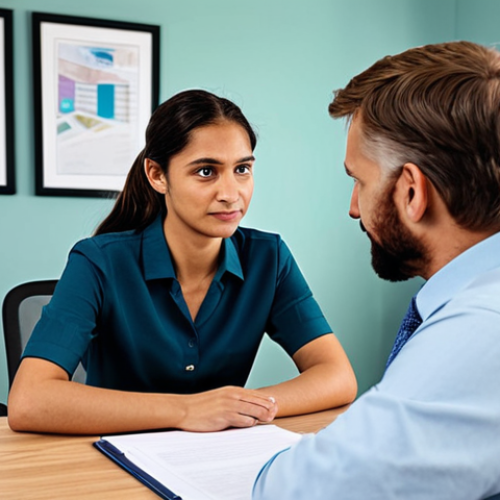 **

"A social worker in a modest office setting, fully clothed, meeting with parents and a child. The scene emphasizes empathy and understanding. Safe for work, appropriate content, professional environment, perfect anatomy, natural proportions, modest clothing, family-friendly."

**