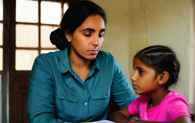 학교사회복지사 사례 연구 모음 - **Image Prompt: School Social Worker Addressing Absenteeism through Home Visit**
"A compassionat...
