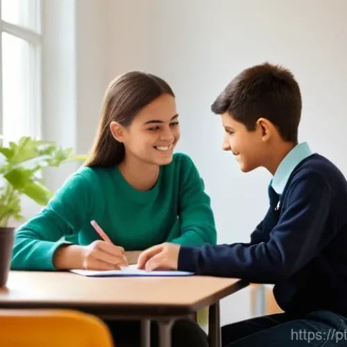 학교사회복지사 심리검사 도구 활용법 - **Prompt 1: The Empathetic School Social Worker**
    "A heartwarming, realistic scene inside a mode...